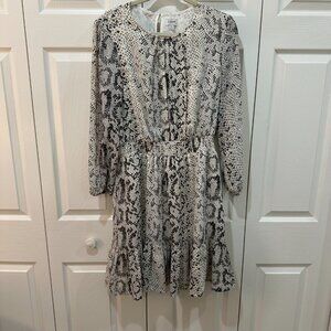 J. Crew Animal Print Smocked Waist Dress Sz L